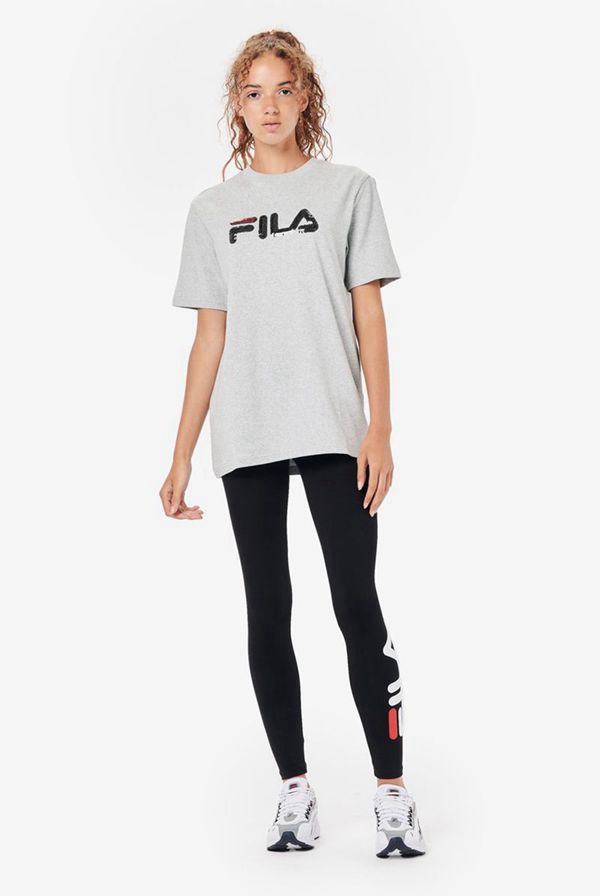 Fila Tričká Damske Svetlo Siva - Lucinda S/S Sequin Logo Vypredaj - Slovakia 10825-YNXR